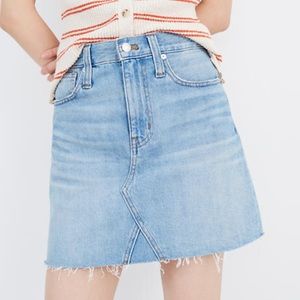 Madewell Rigid Denim A-Line Mini Skirt in Lovell